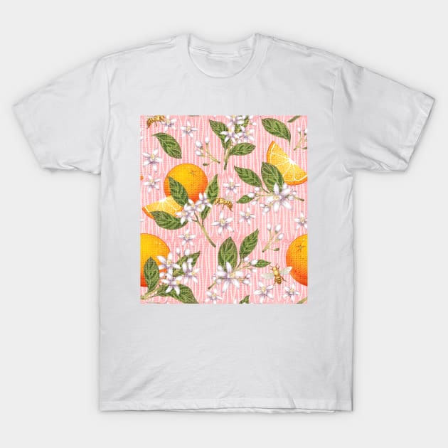 Ojai Oranges-Pink Moment T-Shirt by Pamelandia